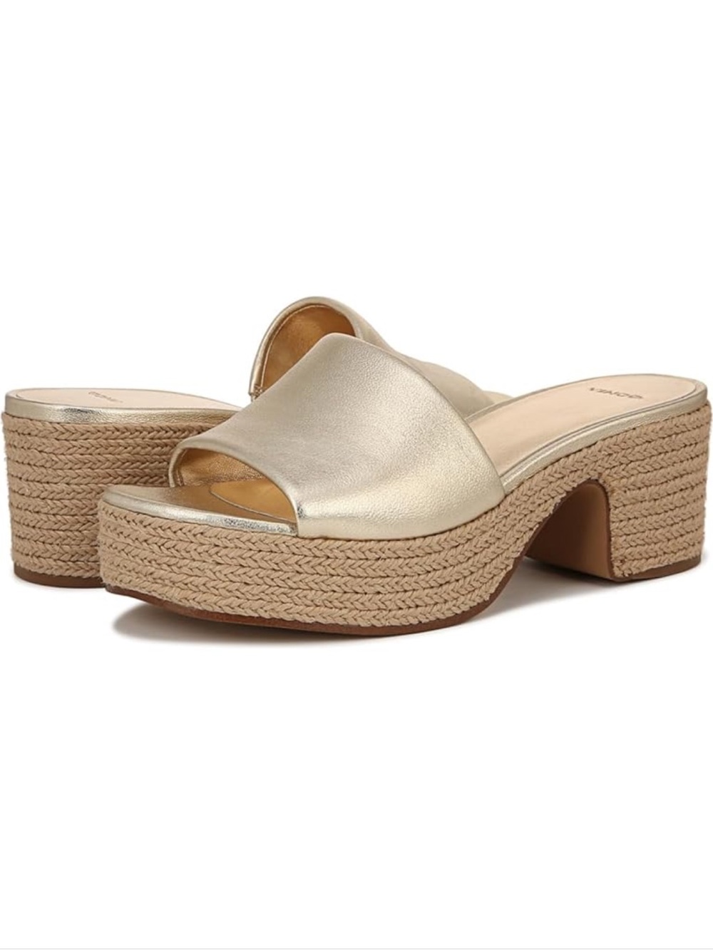 VINCE Margo Champagne Espadrille Platform Sandals